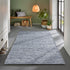 Wollteppich Natur | Reine Schur-Wolle Handweb Teppich im Skandinavischen Design | Blau